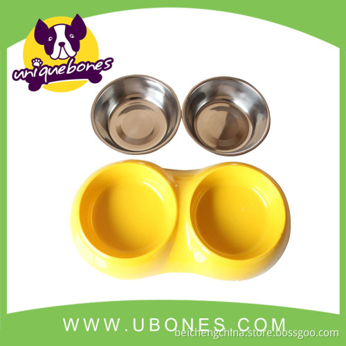 Multi function double dog bowl plastic pet bowls pet dog bowls